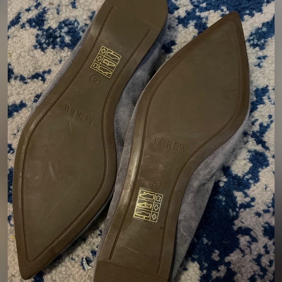 J Crew Pointed Toe Gray Suede Flats - Picture 4 of 7